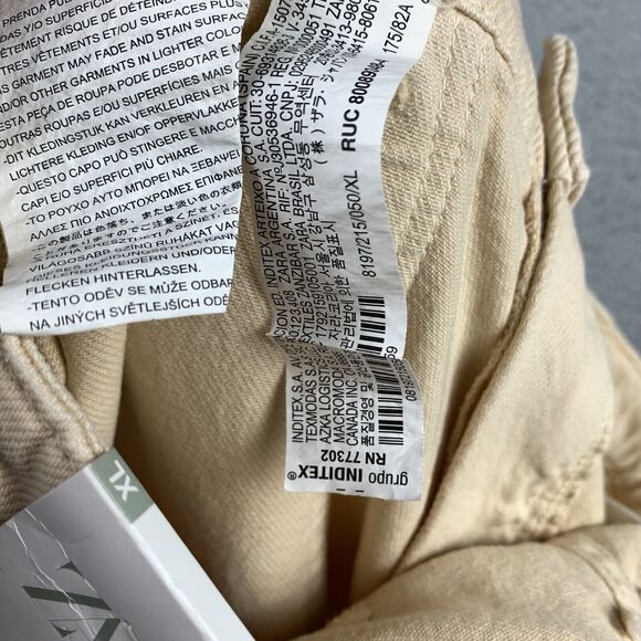 zara high waist wide leg pants Women’s XL (32 Waist)‎ cream 8197/215 New Office - Picture 9 of 16